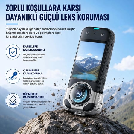 Insta360 X3 Uyumlu Lens Koruyucu,Hava Kanallı Buğu Önleyici Pratik Tak Çıkar Şeffaf Koruma
