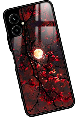 Omix X3 Uyumlu Van Gogh Kırmızı Ağaç Tablo Tasarımlı Parlak Silikon Kılıf