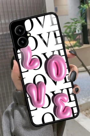 Omix X3 Uyumlu Love Yazılı Parlak Silikon Kılıf