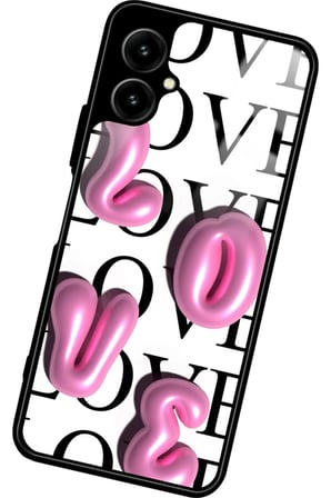 Omix X3 Uyumlu Love Yazılı Parlak Silikon Kılıf
