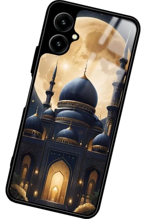 Omix X3 Uyumlu Cami Tasarımlı Parlak Silikon Kılıf