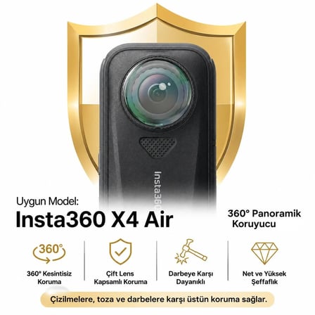 Insta360 X4 Air Uyumlu Lens Koruyucu Kapak Çizilmeye ve Darbeye Dayanıklı X4 Air Lens Koruma
