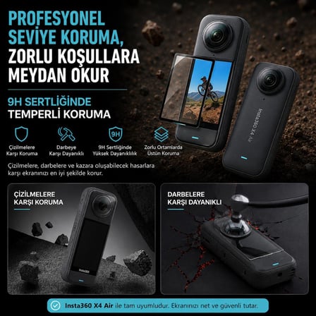 Insta360 X4 Air Uyumlu Lens Koruyucu Kapak Çizilmeye ve Darbeye Dayanıklı X4 Air Lens Koruma