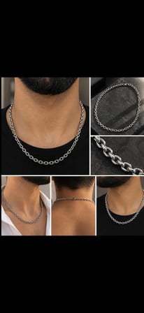 Unisex Gümüş Renkli Klasik Zincir Kolye
