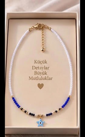Kadın Mavi Yıldız Nazar Boncuklu Kolye
