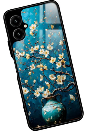 Omix X5 Uyumlu Van Gogh Mavi Ağaç Tablo Tasarımlı Parlak Silikon Kılıf