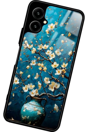 Omix X5 Uyumlu Van Gogh Mavi Ağaç Tablo Tasarımlı Parlak Silikon Kılıf