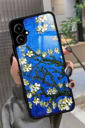 Omix X5 Uyumlu Van Gogh Mavi Ağaç Tablo Tasarımlı Parlak Silikon Kılıf