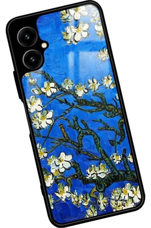 Omix X5 Uyumlu Van Gogh Mavi Ağaç Tablo Tasarımlı Parlak Silikon Kılıf