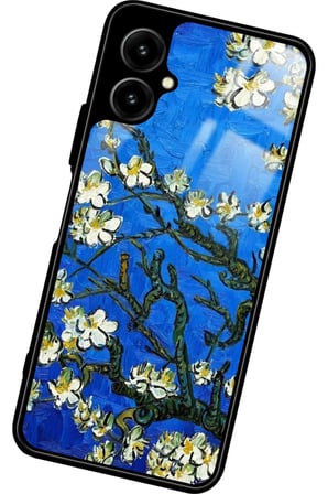 Omix X5 Uyumlu Van Gogh Mavi Ağaç Tablo Tasarımlı Parlak Silikon Kılıf