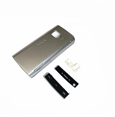Nokia X6 Kapak Nokia X6-00 uyumlu Gri Renk ön Kapak Arka Kapak ve Tuş Takımı