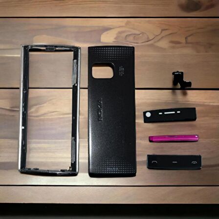 Nokia X6 Kapak Nokia X6-00 uyumlu Siyah Renk ön Kapak Arka Kapak ve Tuş Takımı
