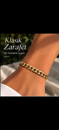 Unisex Gold Gurmet Zincir Paslanmaz Çelik Bileklik – Klasik Zarif Tasarım