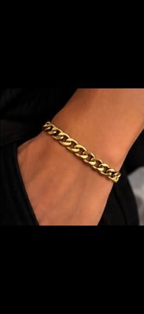 Unisex Gold Gurmet Zincir Paslanmaz Çelik Bileklik – Klasik Zarif Tasarım