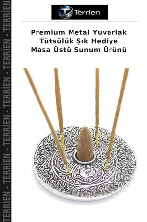 Premium Metal Yuvarlak Tütsülük Şık Hediye Masa Üstü Sunum Ürünü