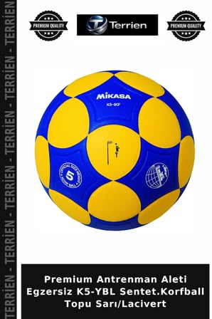 Premium Antrenman Aleti Egzersiz K5-YBL Sentet.Korfball Topu Sarı/Lacivert