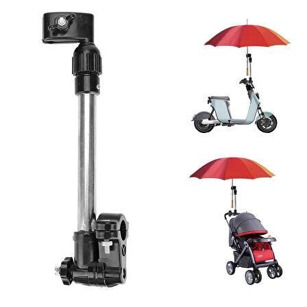 Microcase Bisiklet Bebek Arabası için Ayarlanabilir Şemsiye Tutucu - SİYAH AL4814 MDL-C