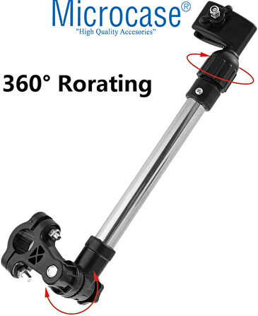 Microcase Bisiklet Bebek Arabası için Ayarlanabilir Şemsiye Tutucu - SİYAH AL4814 MDL-C