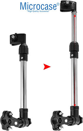 Microcase Bisiklet Bebek Arabası için Ayarlanabilir Şemsiye Tutucu - SİYAH AL4814 MDL-C