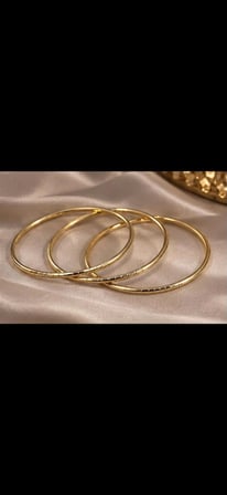 Kadın Gold Renk İnce Halka Bileklik Seti – 3’lü Zarif Bileklik