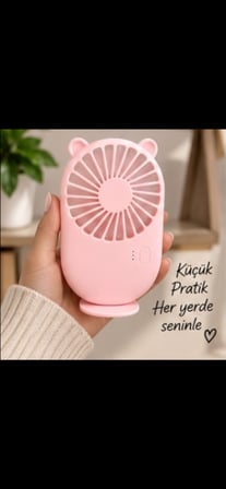 Mini Ayıcık Tasarımlı USB Şarjlı Masaüstü Vantilatör Taşınabilir Fan
