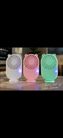 Mini Ayıcık Tasarımlı USB Şarjlı Masaüstü Vantilatör Taşınabilir Fan