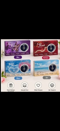 Love Pearl Gerçek İnci Dilek Kolyesi İstiridye İçinde Sürpriz İnci Hediye Seti