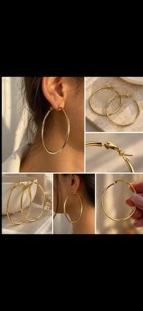  Gold Renk Büyük Halka Küpe – Zarif & Minimalist Tasarım