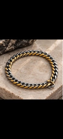 Unisex Gold & Gümüş Çift Renk Kalın Zincir Bileklik – Modern Tasarım