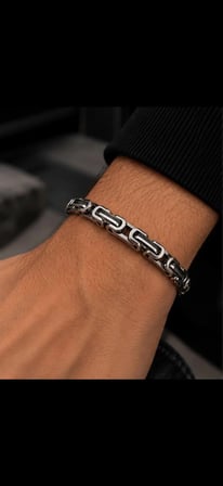 Unisex Gümüş Renk Paslanmaz Çelik Zincir Bileklik – Modern Tasarım