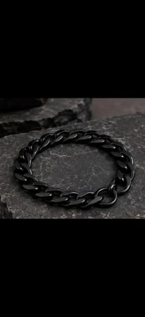 Unisex Siyah Gurmet Zincir Paslanmaz Çelik Bileklik – Modern ve Şık Tasarım