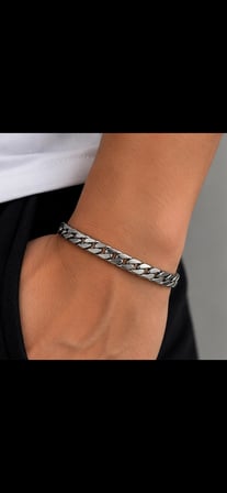 Unisex Çelik Görünümlü Gurmet Zincir Bileklik Şık Modern Tasarım