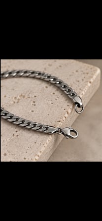 Unisex Çelik Görünümlü Gurmet Zincir Bileklik Şık Modern Tasarım