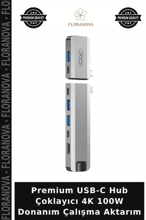 Premium USB-C Hub Çoklayıcı 4K 100W Donanım Çalışma Aktarım