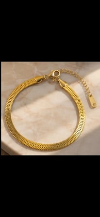  Unisex Gold Renk Balık Sırtı Zincir Bileklik