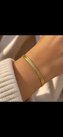  Unisex Gold Renk Balık Sırtı Zincir Bileklik