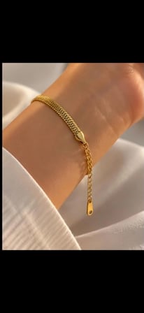  Unisex Gold Renk Balık Sırtı Zincir Bileklik