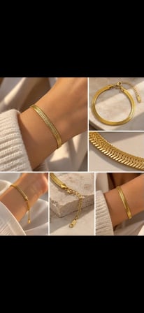  Unisex Gold Renk Balık Sırtı Zincir Bileklik