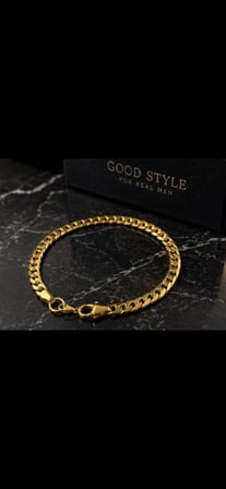 Gold Zincir Erkek Bileklik – Klasik Örgü Tasarım Şık ve Modern Bileklik