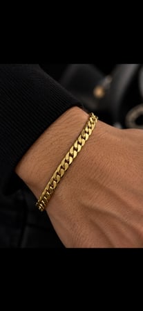 Gold Zincir Erkek Bileklik – Klasik Örgü Tasarım Şık ve Modern Bileklik
