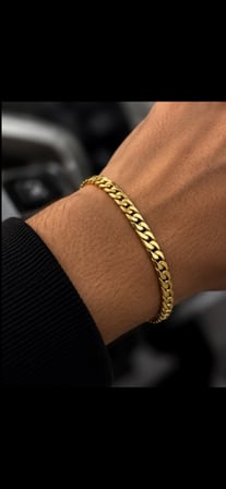 Gold Zincir Erkek Bileklik – Klasik Örgü Tasarım Şık ve Modern Bileklik