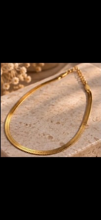  Unisex Gold Renk Balık Sırtı Zincir Kolye   