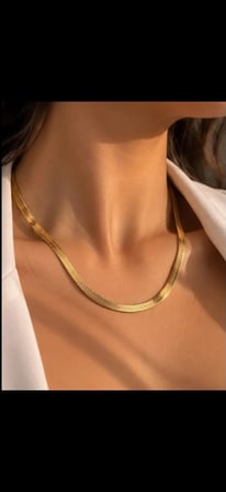  Unisex Gold Renk Balık Sırtı Zincir Kolye   
