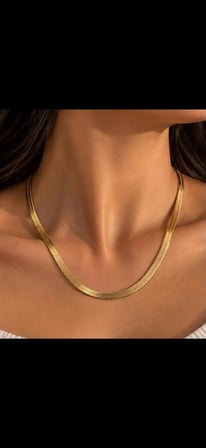  Unisex Gold Renk Balık Sırtı Zincir Kolye   