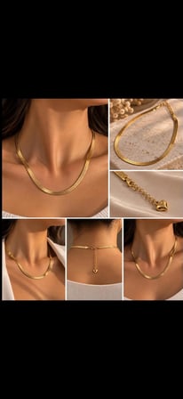  Unisex Gold Renk Balık Sırtı Zincir Kolye   