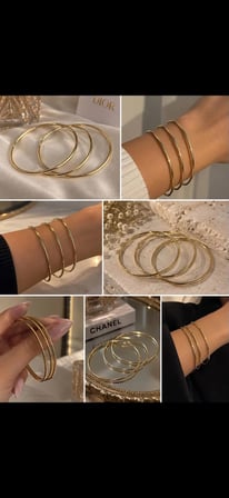 Kadın Gold Renk Minimalist İnce Halka Bileklik – Zarif Kelepçe Bileklik