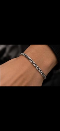 Unisex Örgü Zincir Model Gümüş Renk Paslanmaz Çelik Bileklik