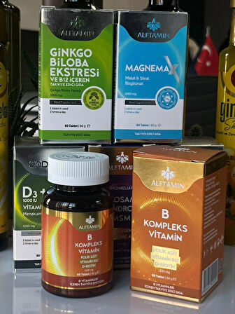 ALFTAMİN B KOMPLKES VİTAMİN FOLİK ASİT VİTAMİN B12 D-BİOTİN