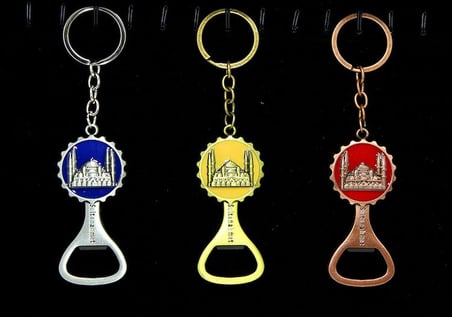 Özel Üretim Nostaljik Obje Tarihi Hediyelik Şık Detay Metal Sultanahmet Anahtarlık ve Açacak