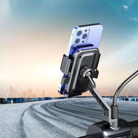 BUFFER® Motor,Motosiklet,Bisiklet ,Scooter İçin 360 Derece Dönebilen Dikiz Aynası Versiyonu Telefon Tutucu Aparat